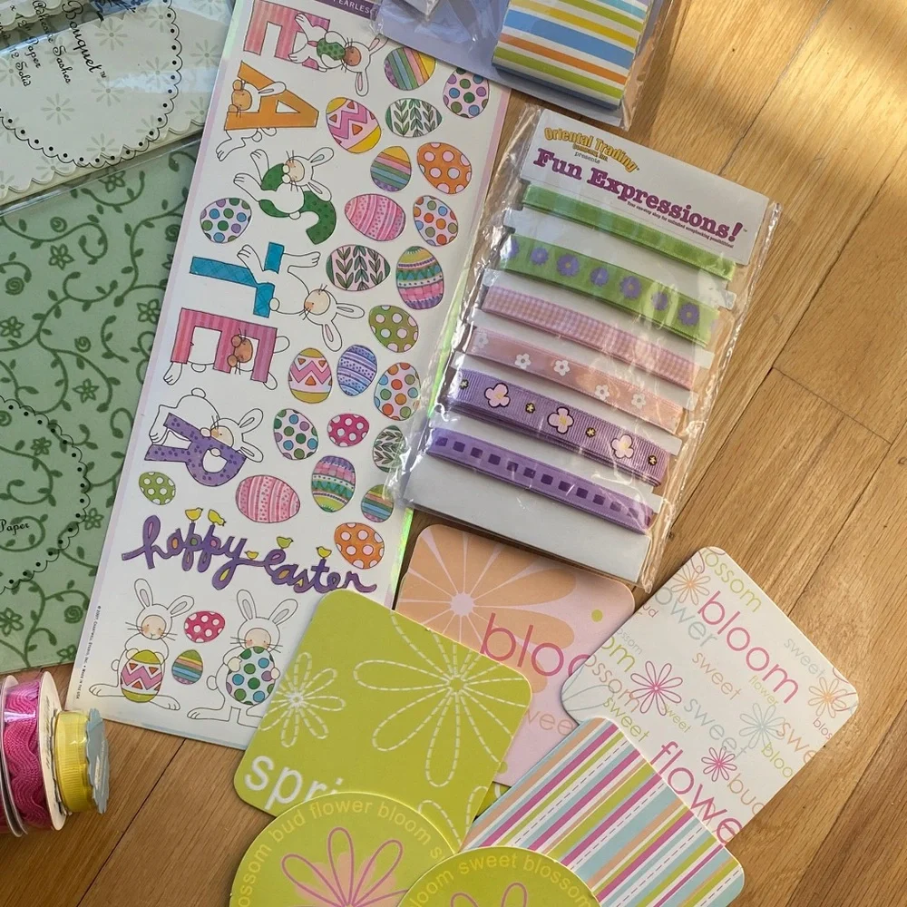 Easter Junk Journal Kit Spring Scrapbook Bundle Floral Vellum Sticker Set